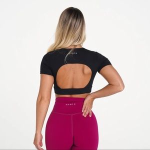 ❌SOLD❌ NVGTN Black Open Back Crop Top XS